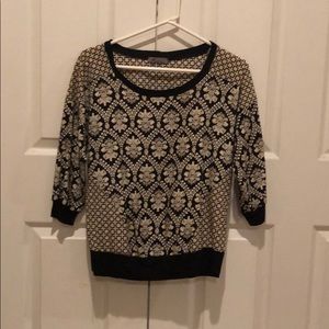Mixed-pattern, mixed-media Top Size XS